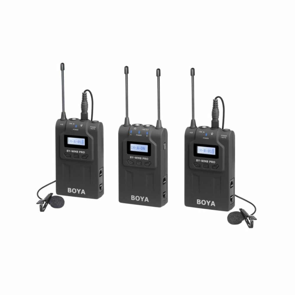 Boya BY-WM8 Pro-K2 UHF Dual-Channel Wireless Lavalier System Boya BY-WM8 Pro-K2 UHF Dual-Channel Wireless Lavalier System